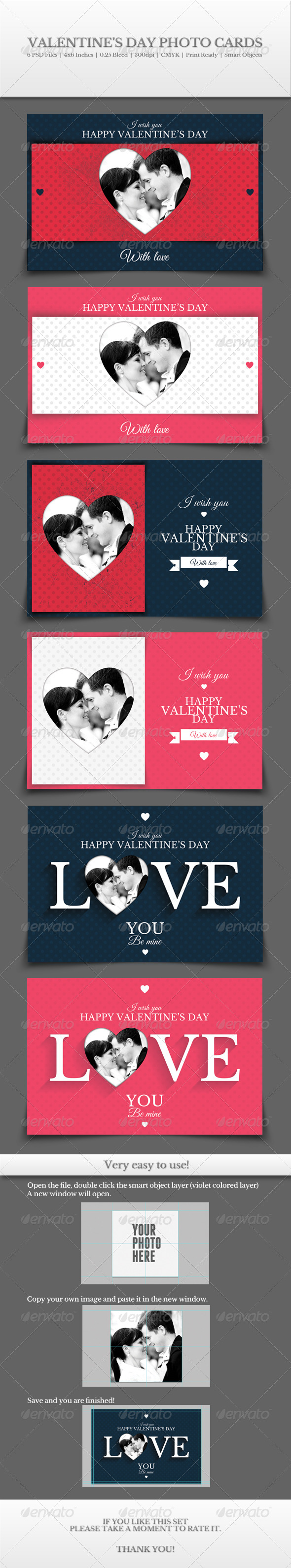 GraphicRiver Valentine s Day Photo Cards 6527850 GraphicRiver Valentine s Day Photo Cards 6527850