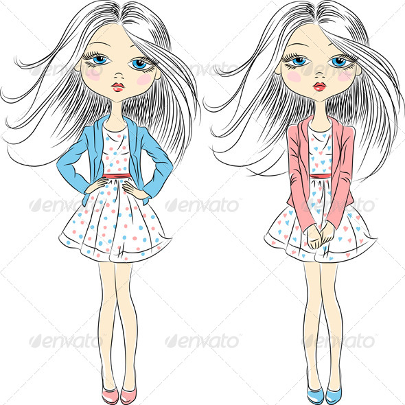GraphicRiver Fashion Grls in Summer Dress 6529251 GraphicRiver Fashion Grls in Summer Dress 6529251