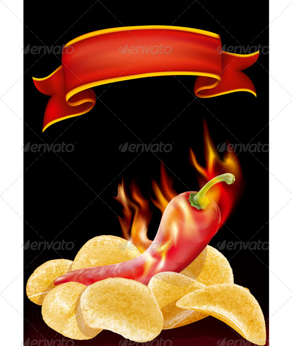 GraphicRiver Hot Pepper and Chips 6529718 GraphicRiver Hot Pepper and Chips 6529718