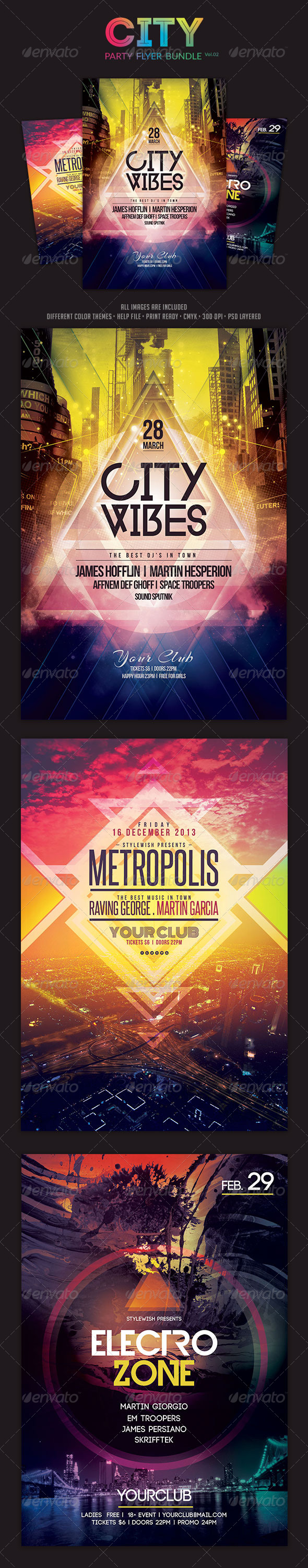 City Party Flyer Bundle Vol.02 - Clubs & Parties Events