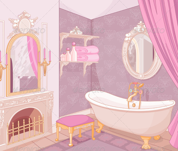 GraphicRiver Interior of Bathroom in the Palace 6533035 GraphicRiver Interior of Bathroom in the Palace 6533035