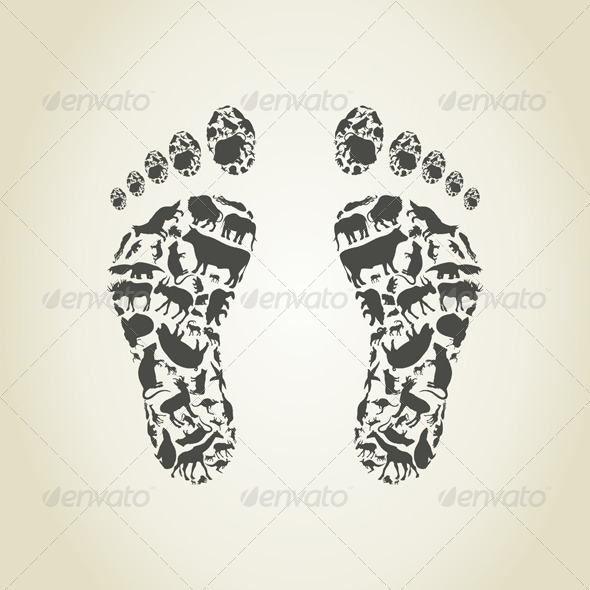 GraphicRiver Feet Made of Animals 6534333 GraphicRiver Feet Made of Animals 6534333