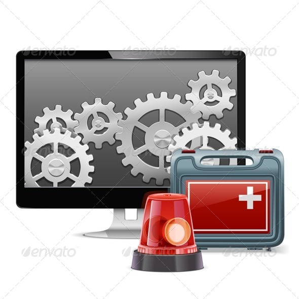 GraphicRiver Vector Computer Emergency Support 6534648 GraphicRiver Vector Computer Emergency Support 6534648