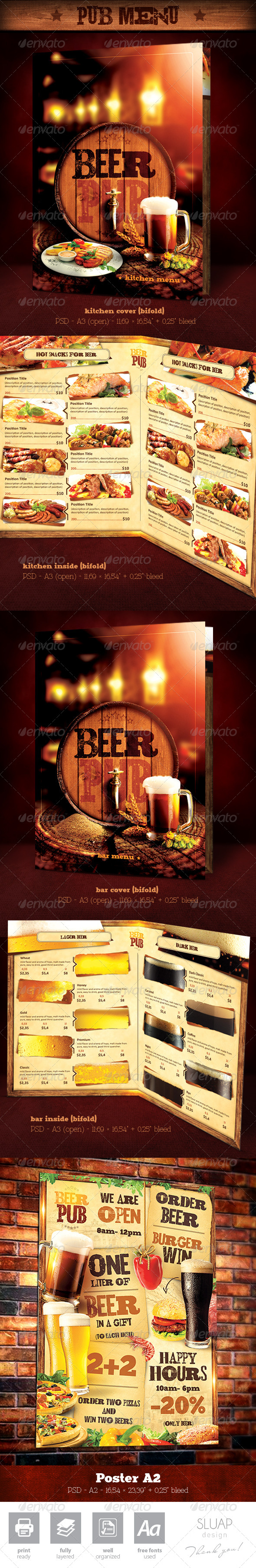 GraphicRiver Template Menu Design and Poster Beer Pub 6509801 GraphicRiver Template Menu Design and Poster Beer Pub 6509801