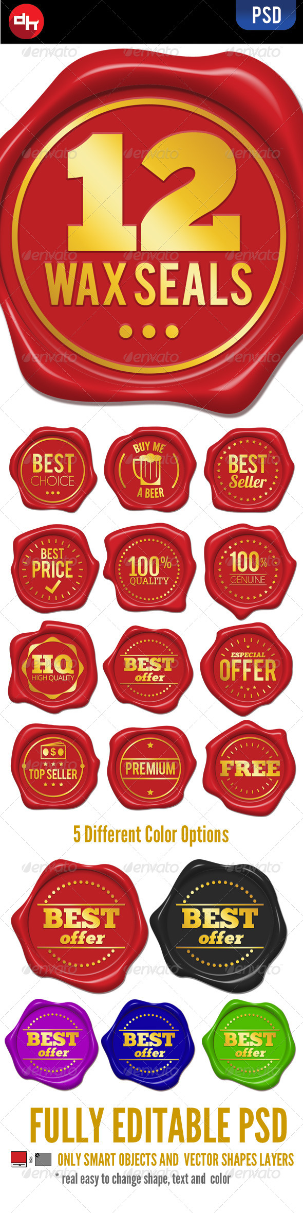 GraphicRiver Wax Seals 6539339 GraphicRiver Wax Seals 6539339