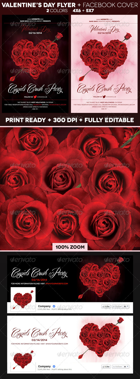 GraphicRiver Rose Heart Valentines Day Flyer 6539468 GraphicRiver Rose Heart Valentines Day Flyer 6539468