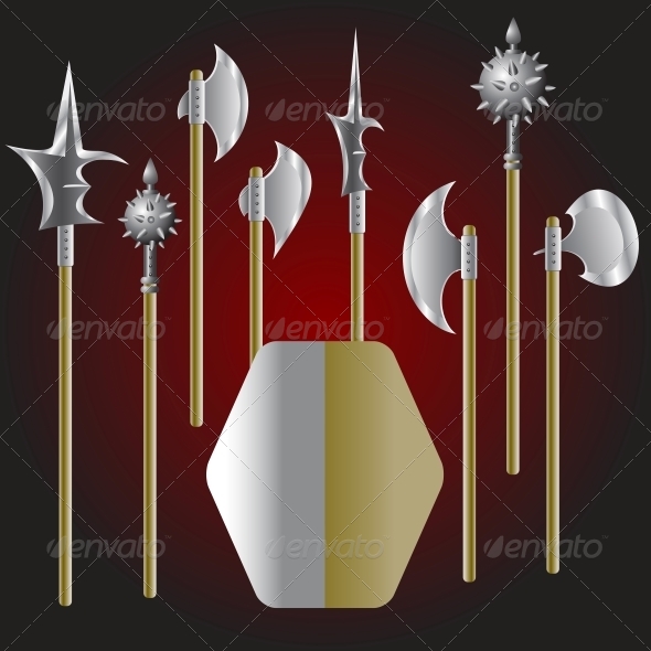 GraphicRiver Medieval Weapons and Shield 6540966 GraphicRiver Medieval Weapons and Shield 6540966