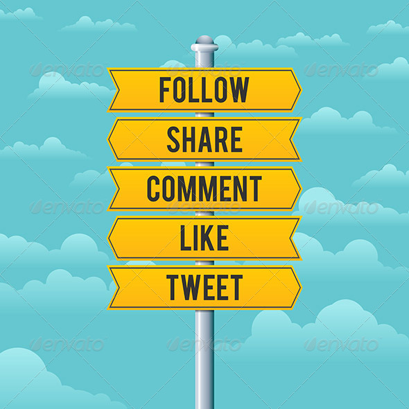 GraphicRiver Social Media Road Signs 6541887 GraphicRiver Social Media Road Signs 6541887