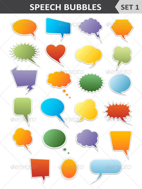 GraphicRiver Colorful Speech Bubbles Set 1 6542816 GraphicRiver Colorful Speech Bubbles Set 1 6542816