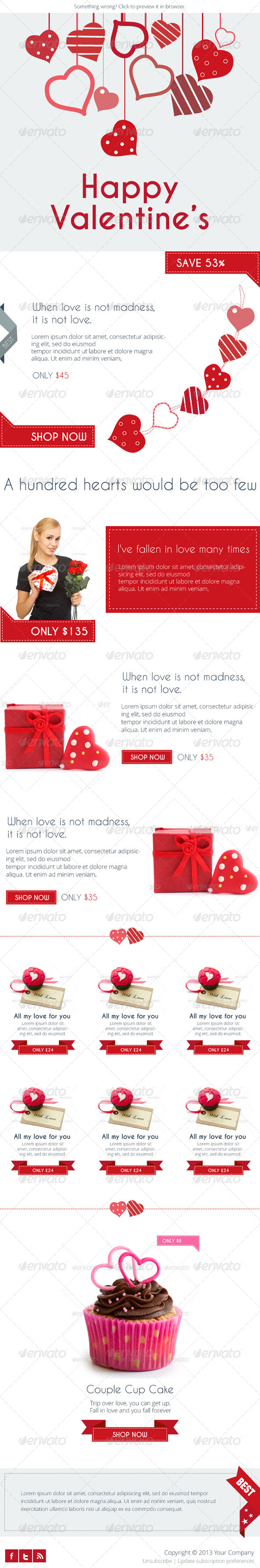 GraphicRiver Flat Valentine s E-newsletter Template 6518168 GraphicRiver Flat Valentine s E-newsletter Template 6518168