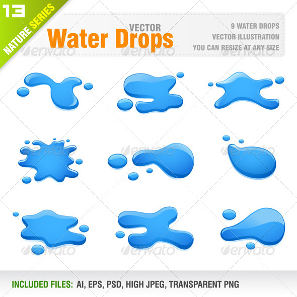 GraphicRiver Water Drops 6548344 GraphicRiver Water Drops 6548344