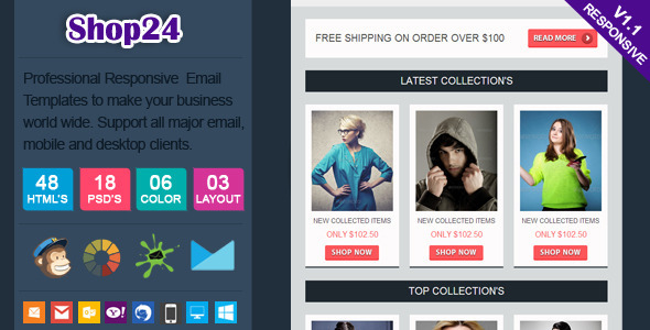 ThemeForest Shop24 Responsive Ecommerce Email Template 6549015 ThemeForest Shop24 Responsive Ecommerce Email Template 6549015