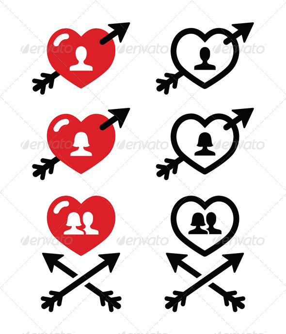 GraphicRiver Couples in Hearts with Arrows 6553194 GraphicRiver Couples in Hearts with Arrows 6553194