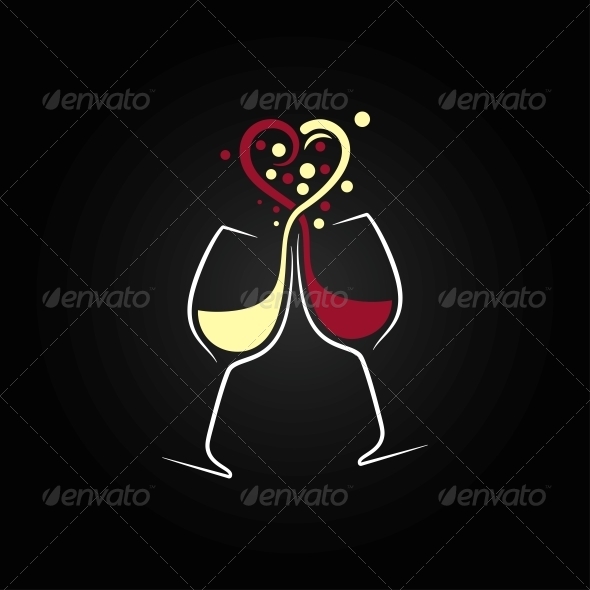 GraphicRiver Red and White Wine Love Concept 6553350 GraphicRiver Red and White Wine Love Concept 6553350