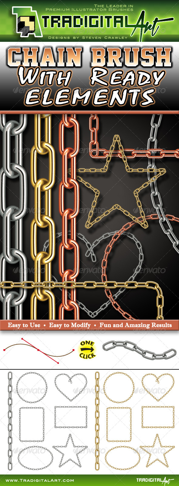Chain Brush with Ready Made Assets - Brushes Illustrator