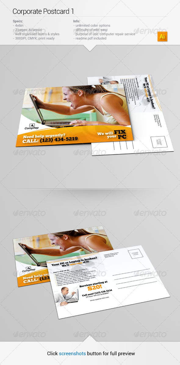GraphicRiver Corporate Postcard 1 6561957 GraphicRiver Corporate Postcard 1 6561957
