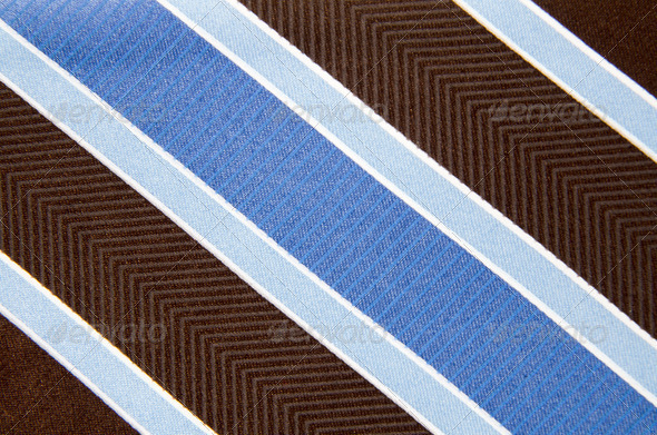 Closeup view of a striped neck tie - Stock Photo - Images