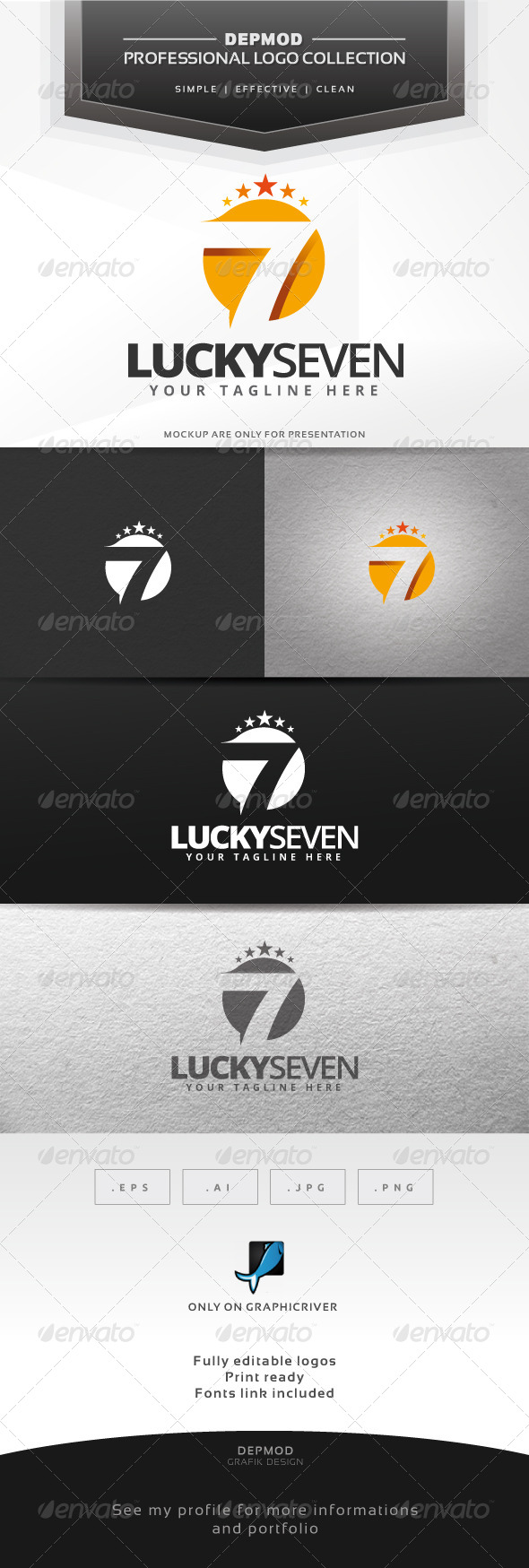 GraphicRiver Lucky Seven Logo 6563624 GraphicRiver Lucky Seven Logo 6563624