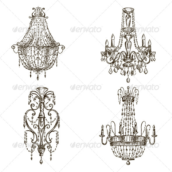 GraphicRiver Chandelier Sketches 6567938 GraphicRiver Chandelier Sketches 6567938