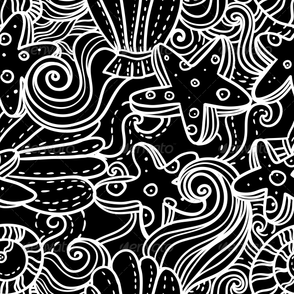 GraphicRiver Seamless Monochrome Sea Background 6569011 GraphicRiver Seamless Monochrome Sea Background 6569011