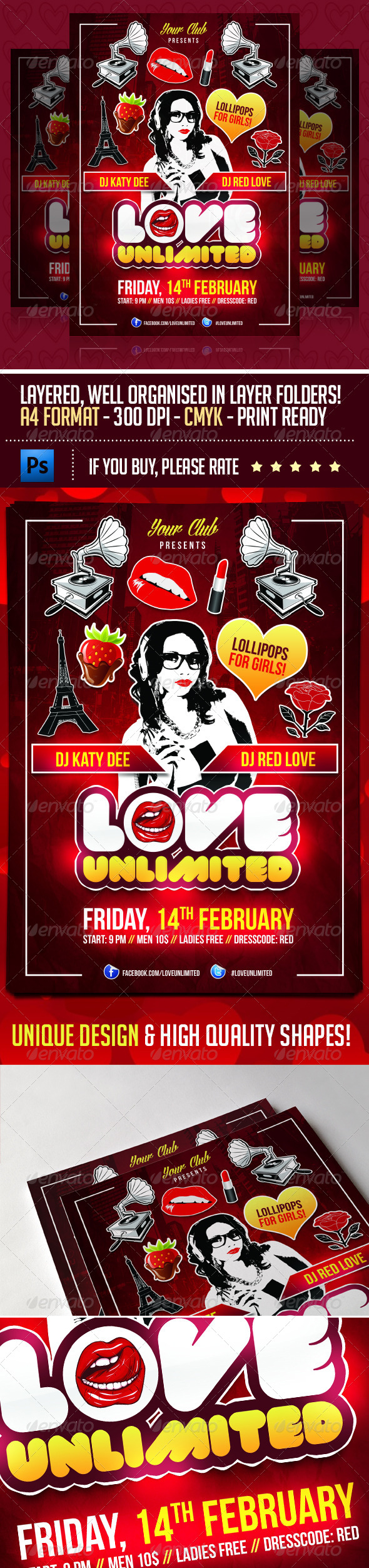 GraphicRiver Love Unlimited Valentines Day Flyer 6570235 GraphicRiver Love Unlimited Valentines Day Flyer 6570235