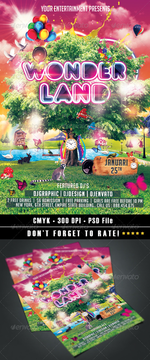 Wonderland Flyer - Events Flyers