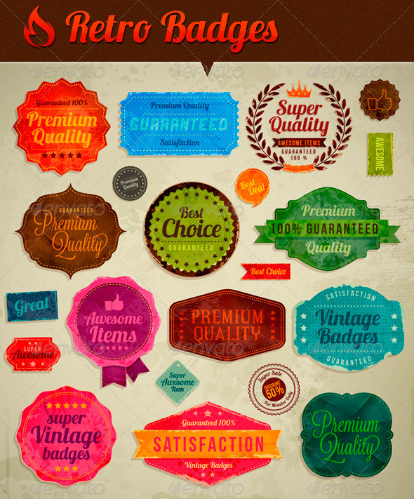 GraphicRiver Retro Vintage Badges 6573083 GraphicRiver Retro Vintage Badges 6573083