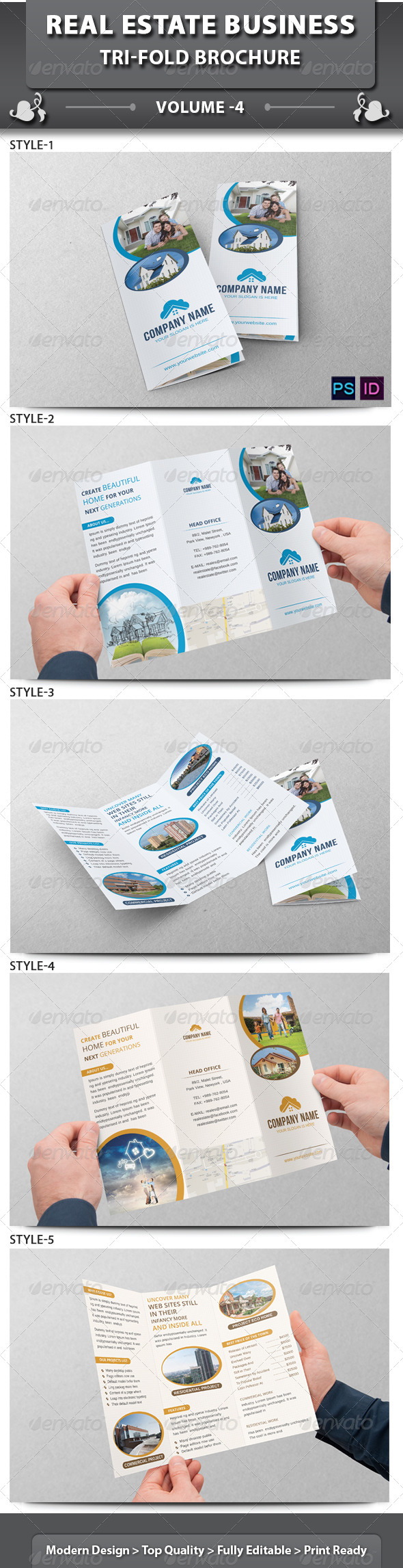 GraphicRiver Real Estate Business Tri-fold Brochure Volume 4 6574745 GraphicRiver Real Estate Business Tri-fold Brochure Volume 4 6574745