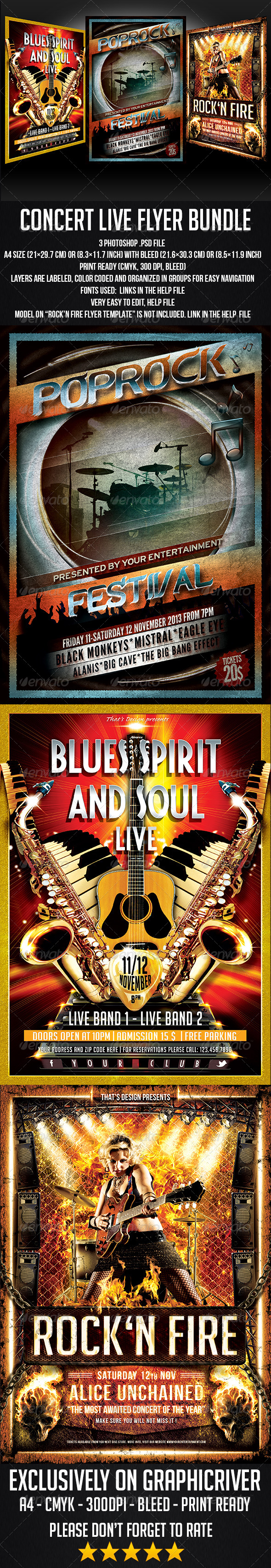 Concert Live Flyer Bundle - Concerts Events