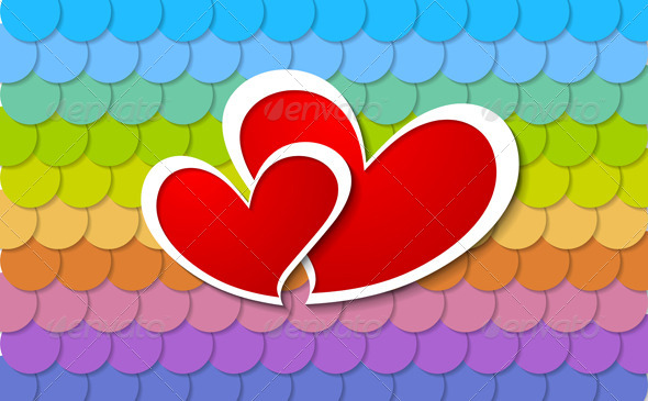 GraphicRiver Two Paper Hearts Design 6577694 GraphicRiver Two Paper Hearts Design 6577694