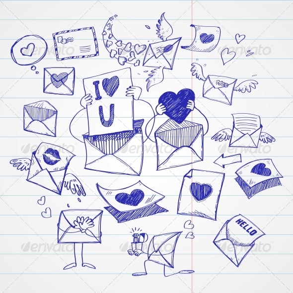 GraphicRiver Doodle Style Mail Message or Envelope 6578129 GraphicRiver Doodle Style Mail Message or Envelope 6578129