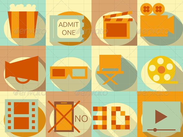 GraphicRiver Flat Movie Icons Set 6578414 GraphicRiver Flat Movie Icons Set 6578414