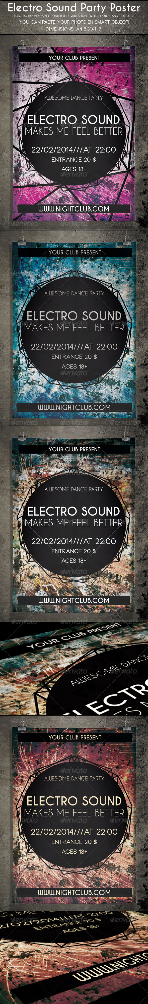 Electro Sound Party Poster - Clubs & Parties Events