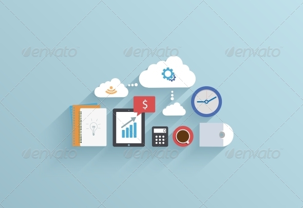 GraphicRiver Flat UI Icon on Blue Background 6580661 GraphicRiver Flat UI Icon on Blue Background 6580661