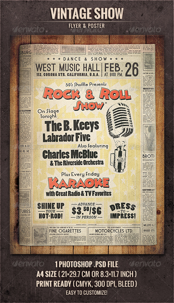 GraphicRiver Vintage Show Flyer & Poster 6582584 GraphicRiver Vintage Show Flyer & Poster 6582584