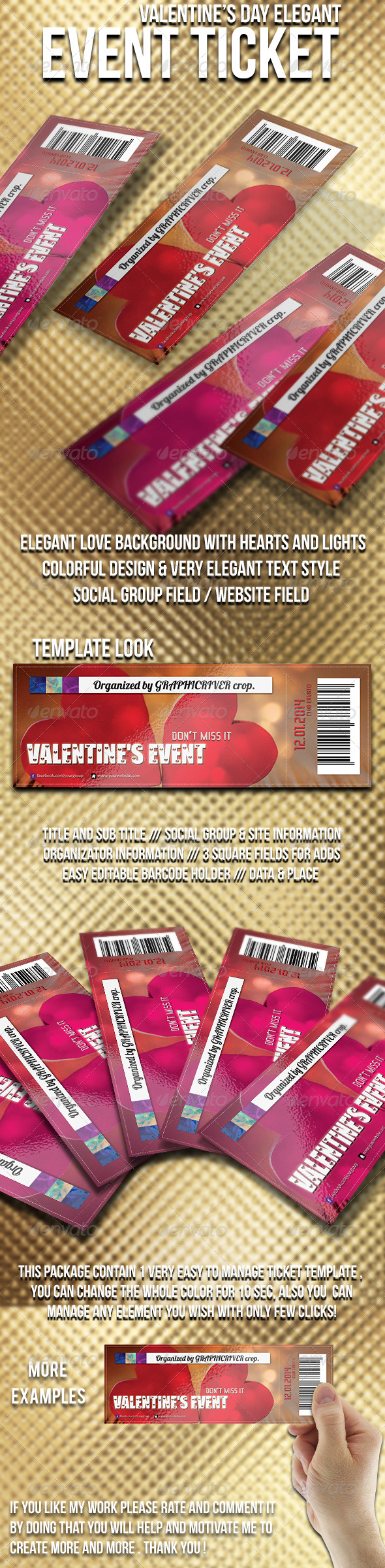 GraphicRiver Valentine s Day TICKET 6588283 GraphicRiver Valentine s Day TICKET 6588283