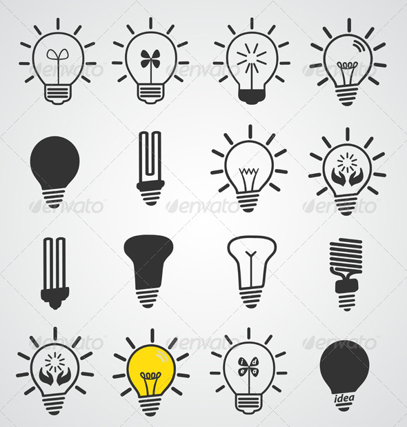 GraphicRiver Light Bulb Icons 6589395 GraphicRiver Light Bulb Icons 6589395