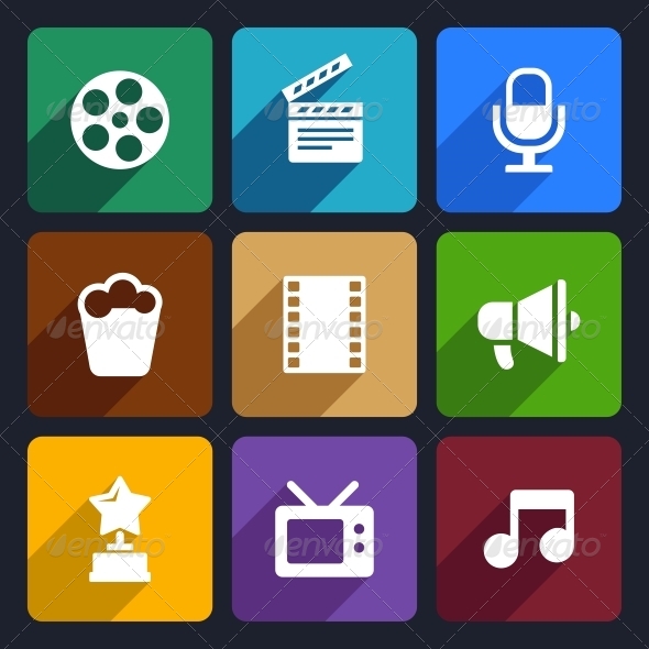 GraphicRiver Movie Flat Icons Set 37 6590613 GraphicRiver Movie Flat Icons Set 37 6590613