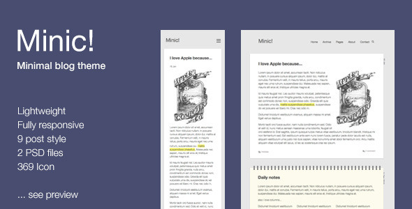 ThemeForest Minic Responsive Minimal Blog Template 6559270 ThemeForest Minic Responsive Minimal Blog Template 6559270