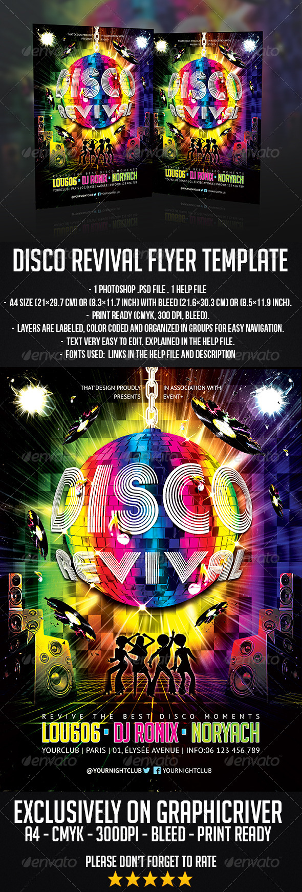 Disco Revival Flyer Template - Clubs & Parties Events