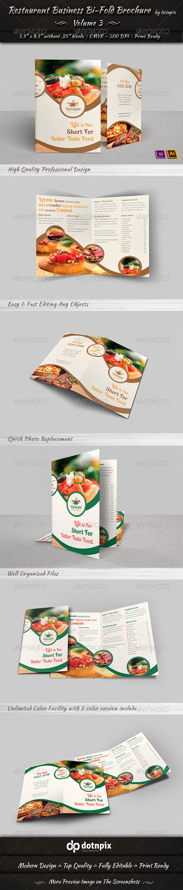 GraphicRiver Restaurant Business Bi-Fold Brochure Volume 3 6597415 GraphicRiver Restaurant Business Bi-Fold Brochure Volume 3 6597415