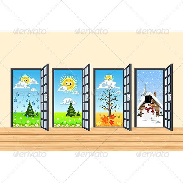GraphicRiver Spring Summer Autumn Winter Four Doors 6599988 GraphicRiver Spring Summer Autumn Winter Four Doors 6599988