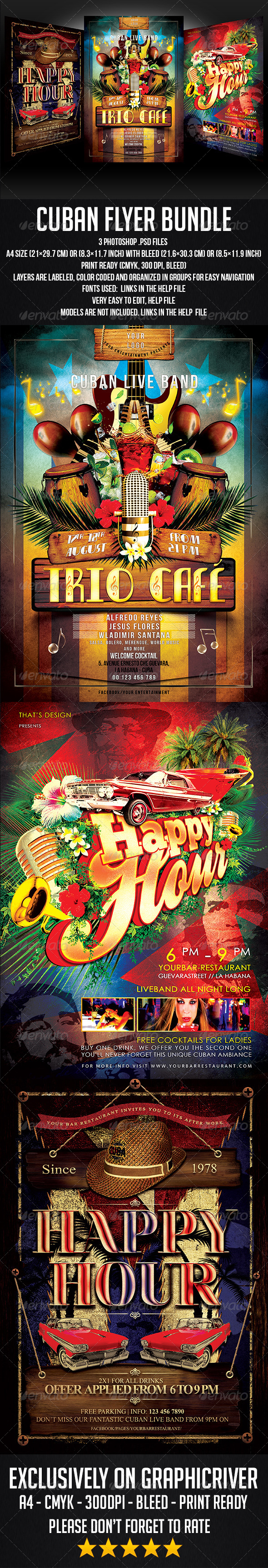 Cuban Flyer Bundle - Clubs & Parties Events