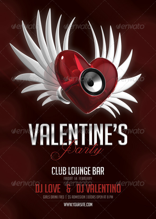 GraphicRiver Valentine s Party Flyer Template 6601362 GraphicRiver Valentine s Party Flyer Template 6601362