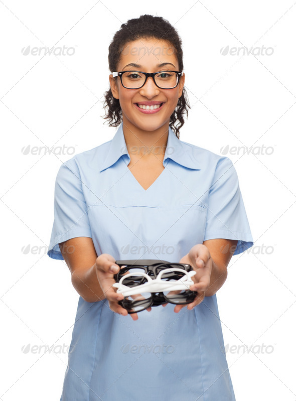 smiling female african-american doctor or nurse (Misc) Photo Download