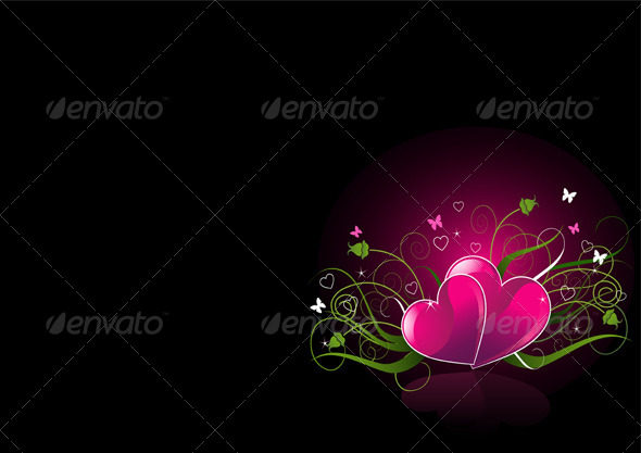GraphicRiver Romantic Black Background with Hearts 6602649 GraphicRiver Romantic Black Background with Hearts 6602649