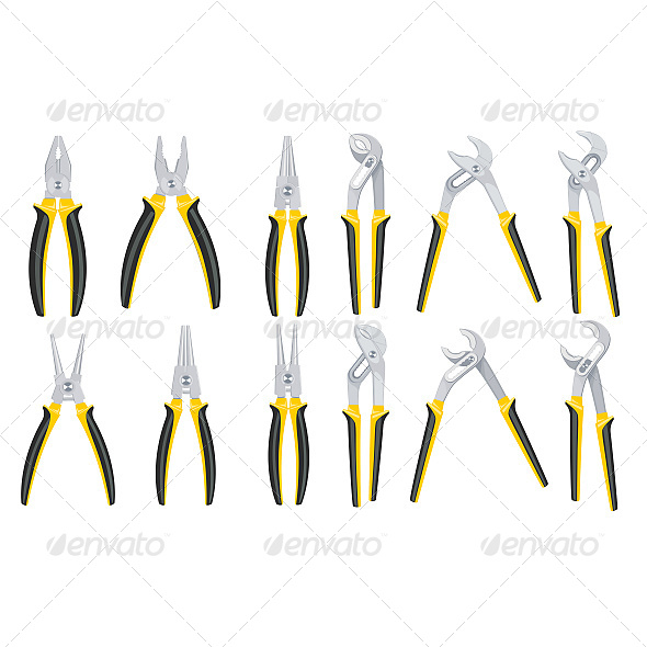 GraphicRiver Tools Pliers Set 6603897 GraphicRiver Tools Pliers Set 6603897