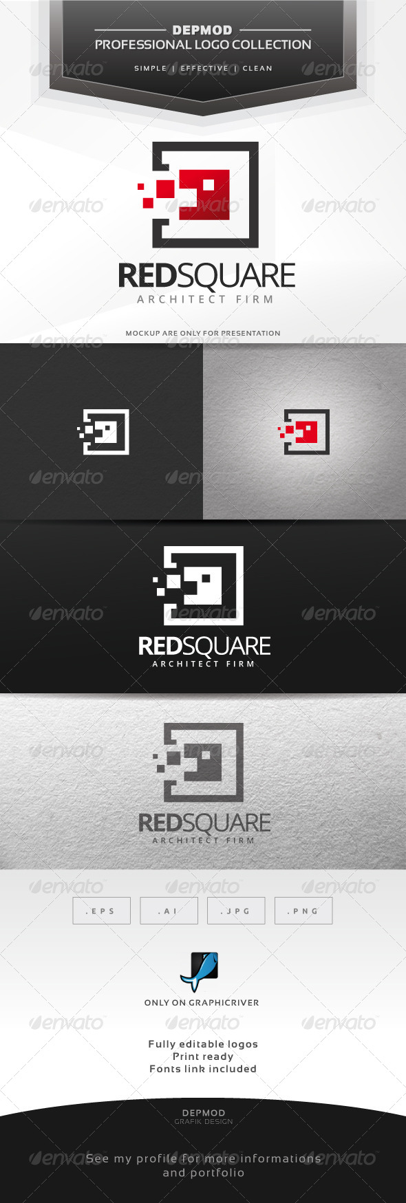 GraphicRiver Red Square Logo 6609713 GraphicRiver Red Square Logo 6609713