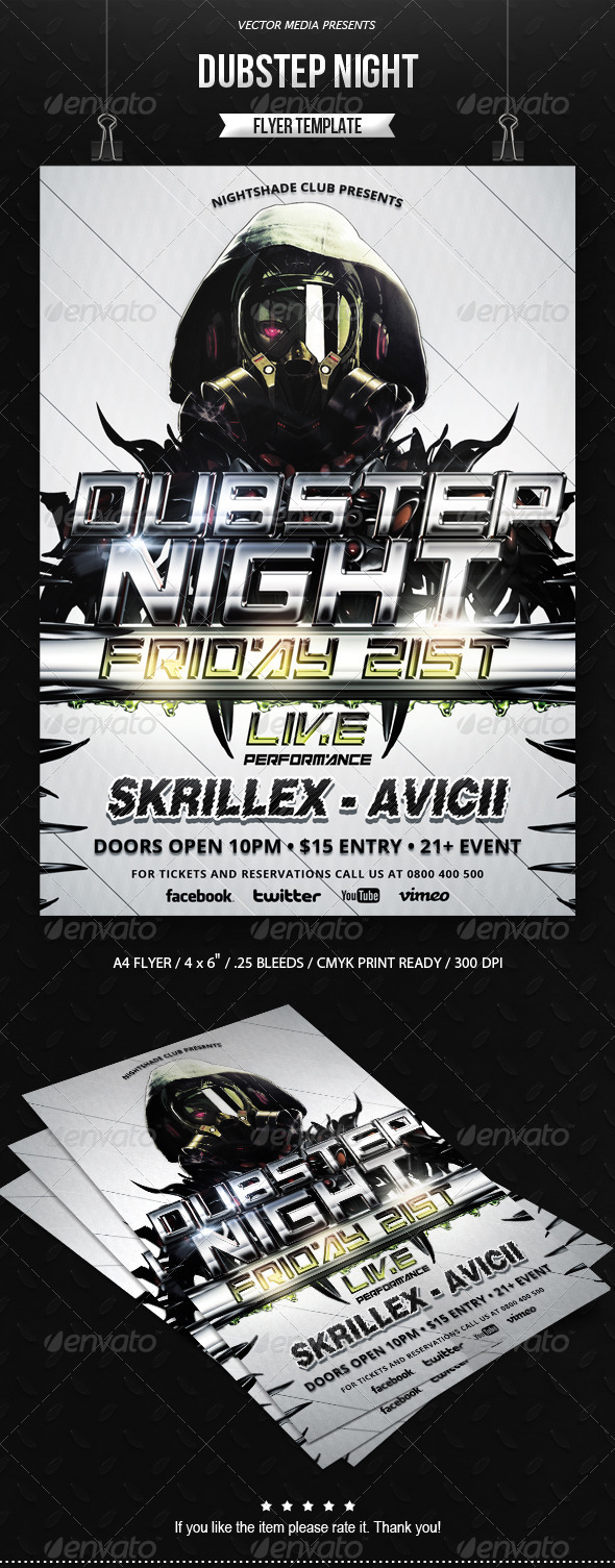 GraphicRiver Dubstep Night Flyer 6611904 GraphicRiver Dubstep Night Flyer 6611904