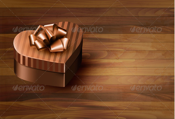 GraphicRiver Heart-Shaped Gift Box on Wooden Background 6612516 GraphicRiver Heart-Shaped Gift Box on Wooden Background 6612516